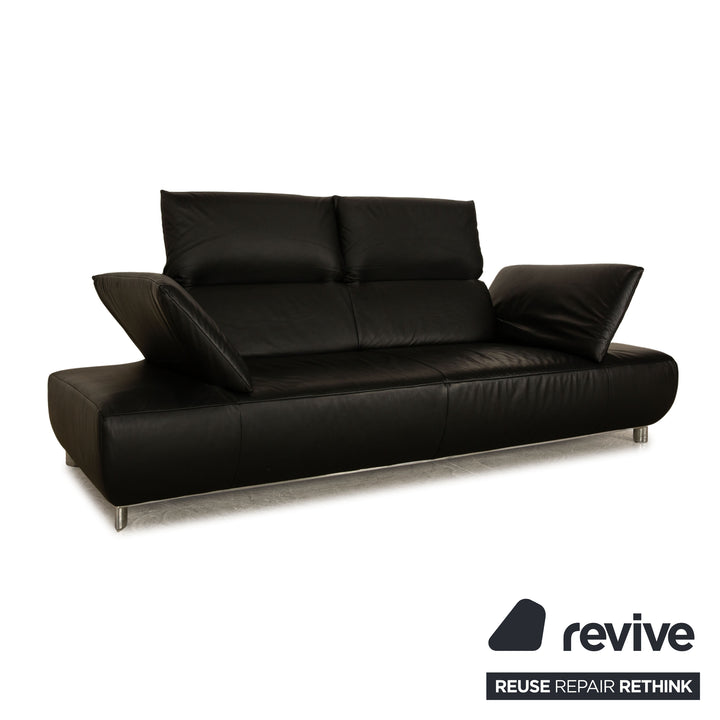 Koinor Volare Leder Dreisitzer Schwarz Sofa Couch manuelle Funktion