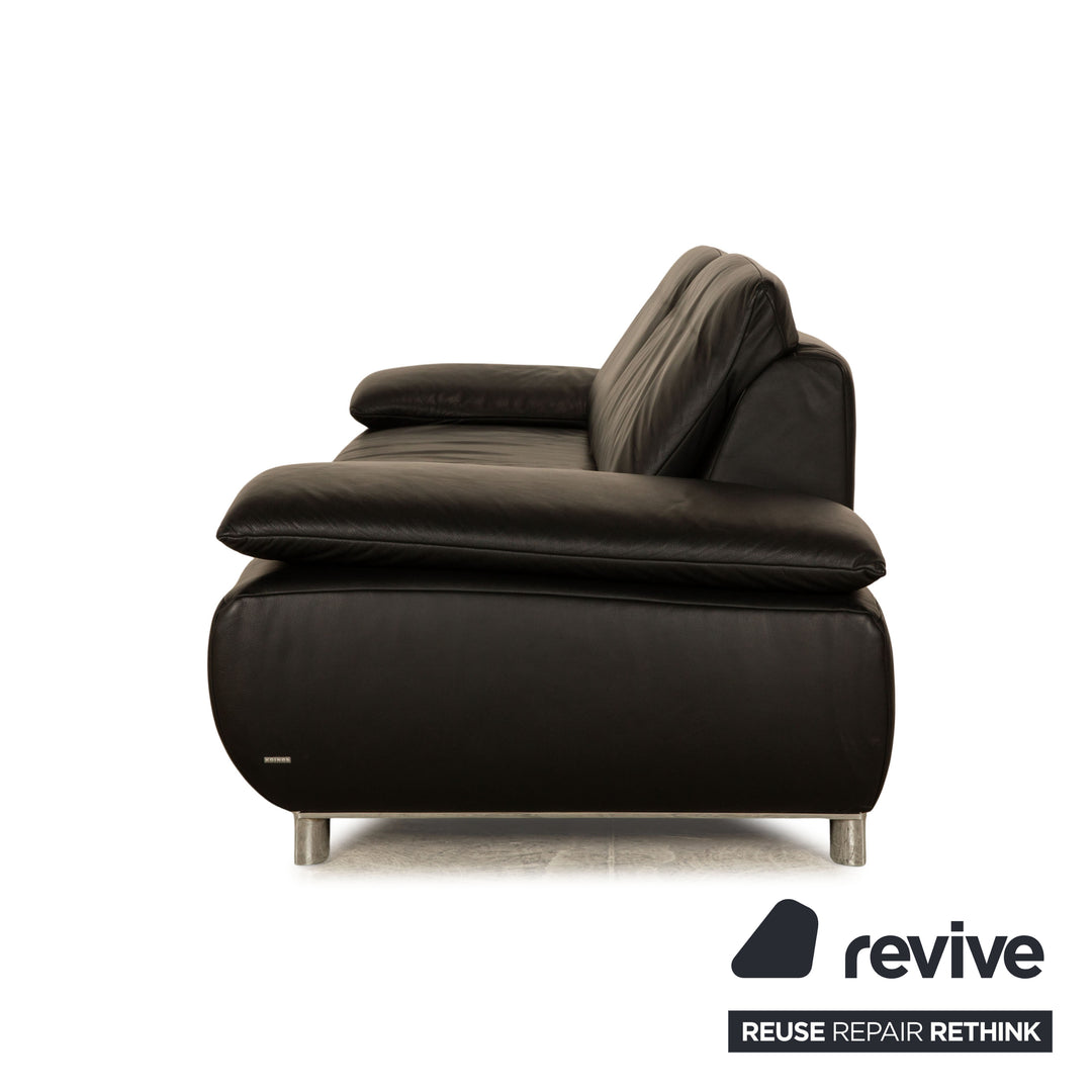 Koinor Volare Leder Dreisitzer Schwarz Sofa Couch manuelle Funktion