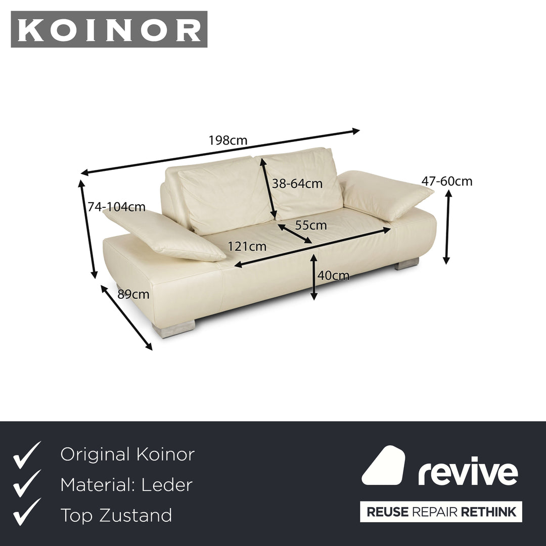 Koinor Volare Leather Two-Seater Sofa Cream Manual Function Sofa Couch