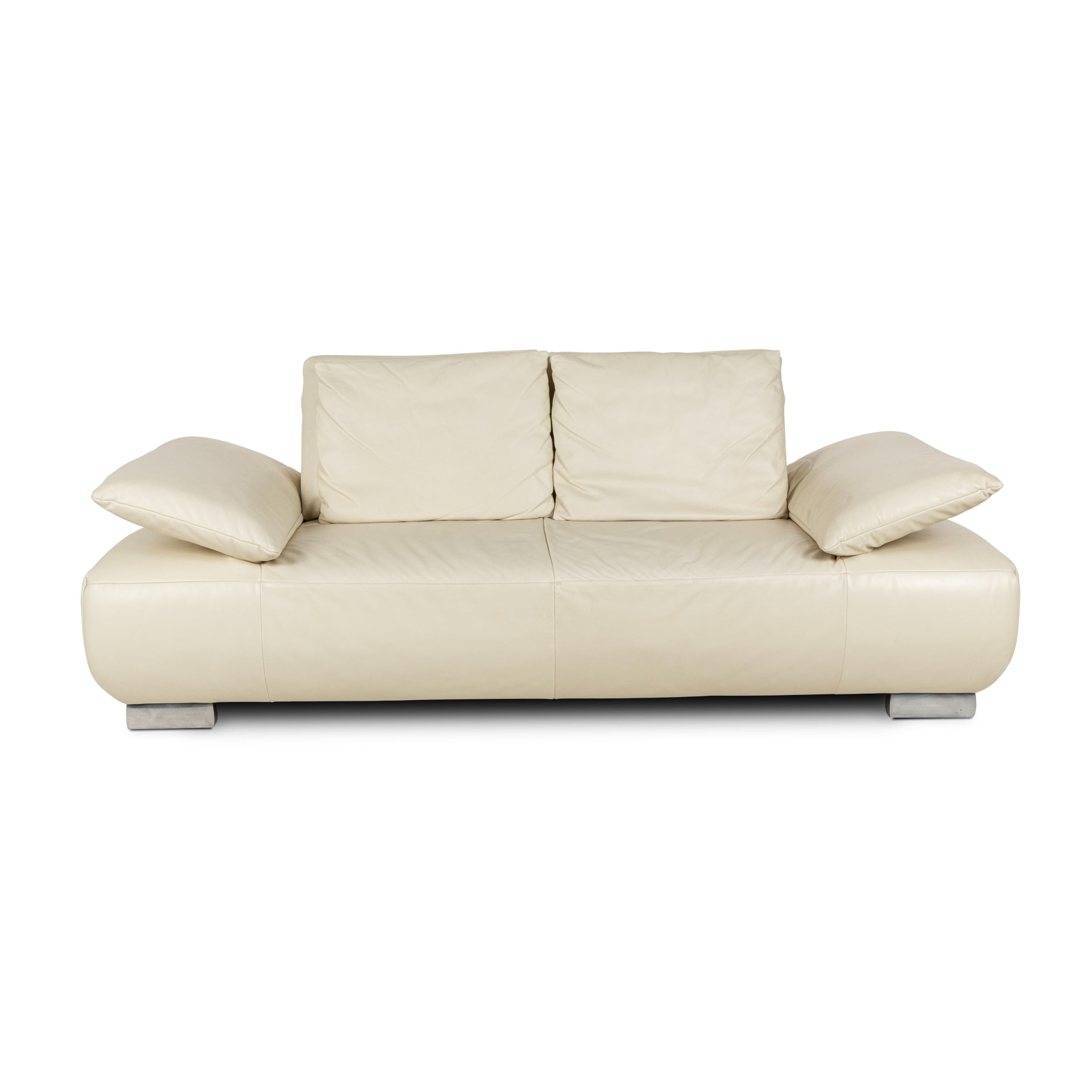 Koinor Volare Leder Dreisitzer Sofa Creme manuelle Funktion Sofa Couch