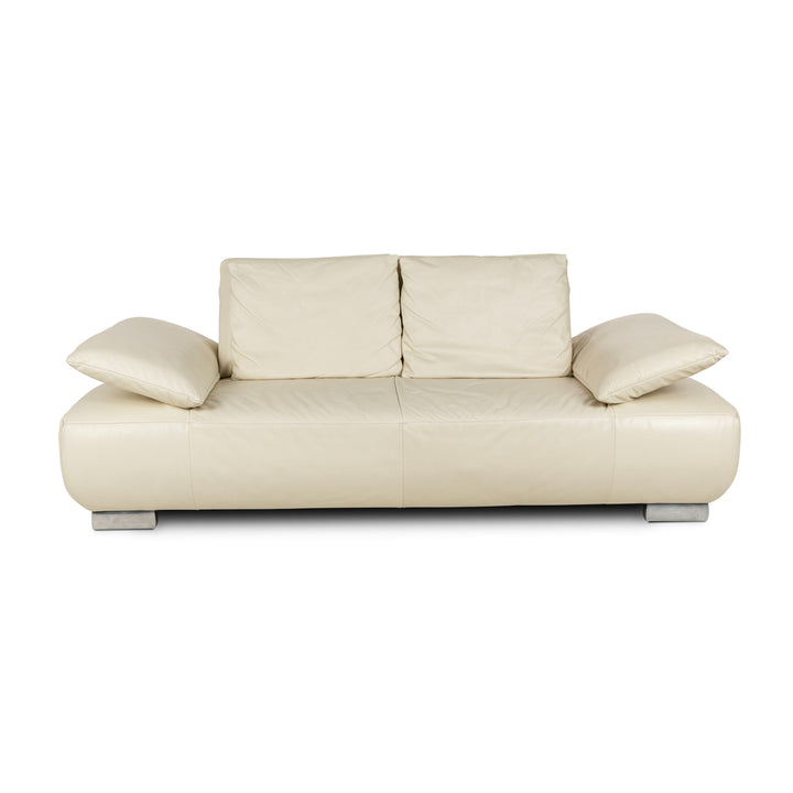 Koinor Volare Leder Dreisitzer Sofa Creme manuelle Funktion Sofa Couch