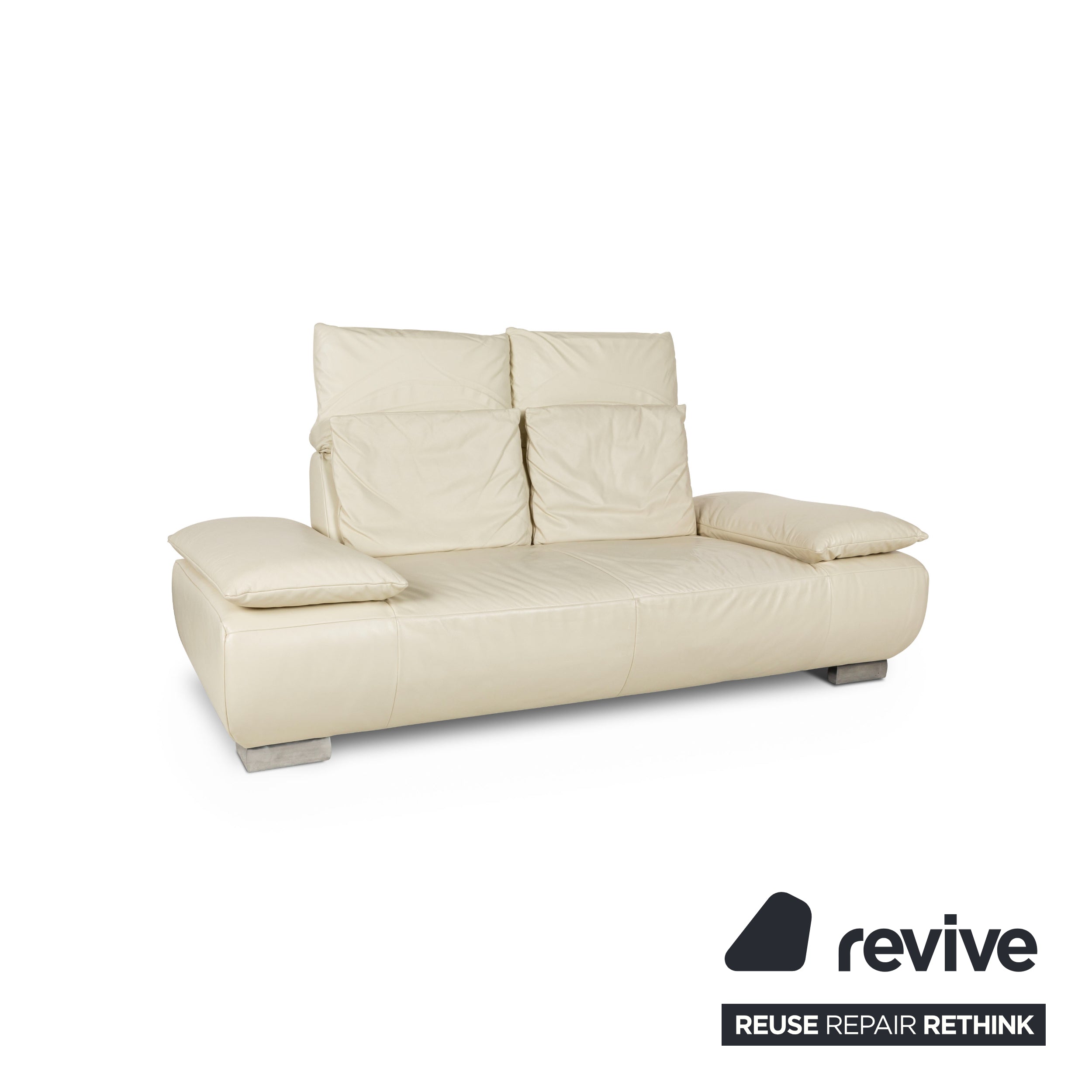Koinor Volare Leder Zweisitzer Sofa Creme manuelle Funktion Sofa Couch