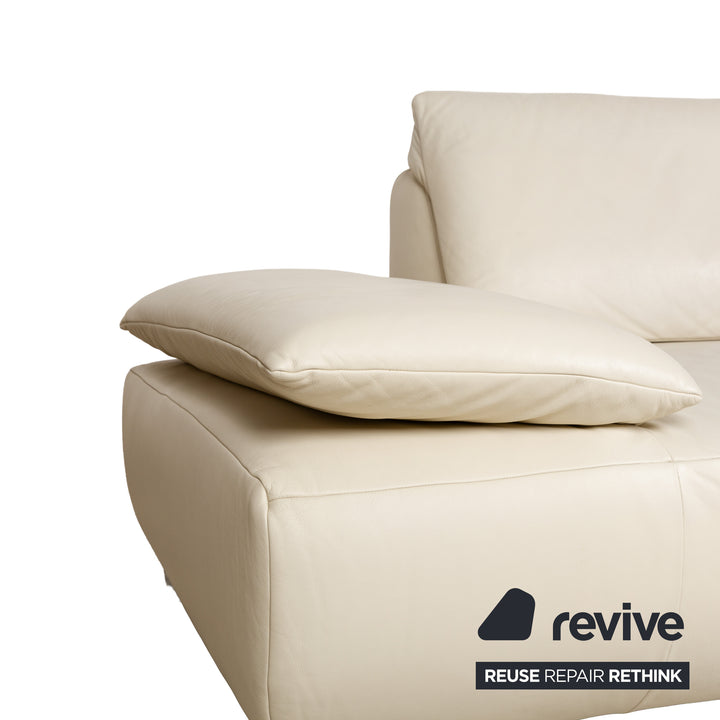 Koinor Volare Leder Dreisitzer Weiß Creme manuelle Funktion Sofa Couch