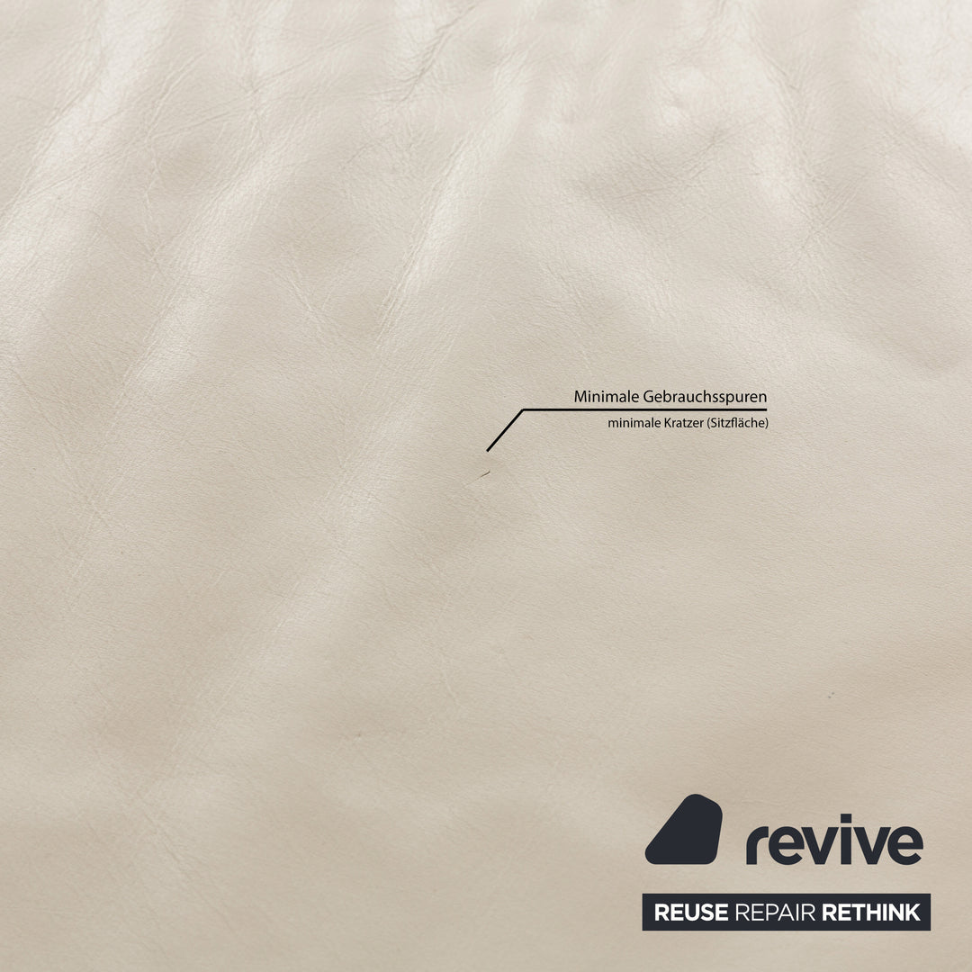 Koinor Volare Leder Dreisitzer Weiß Creme manuelle Funktion Sofa Couch