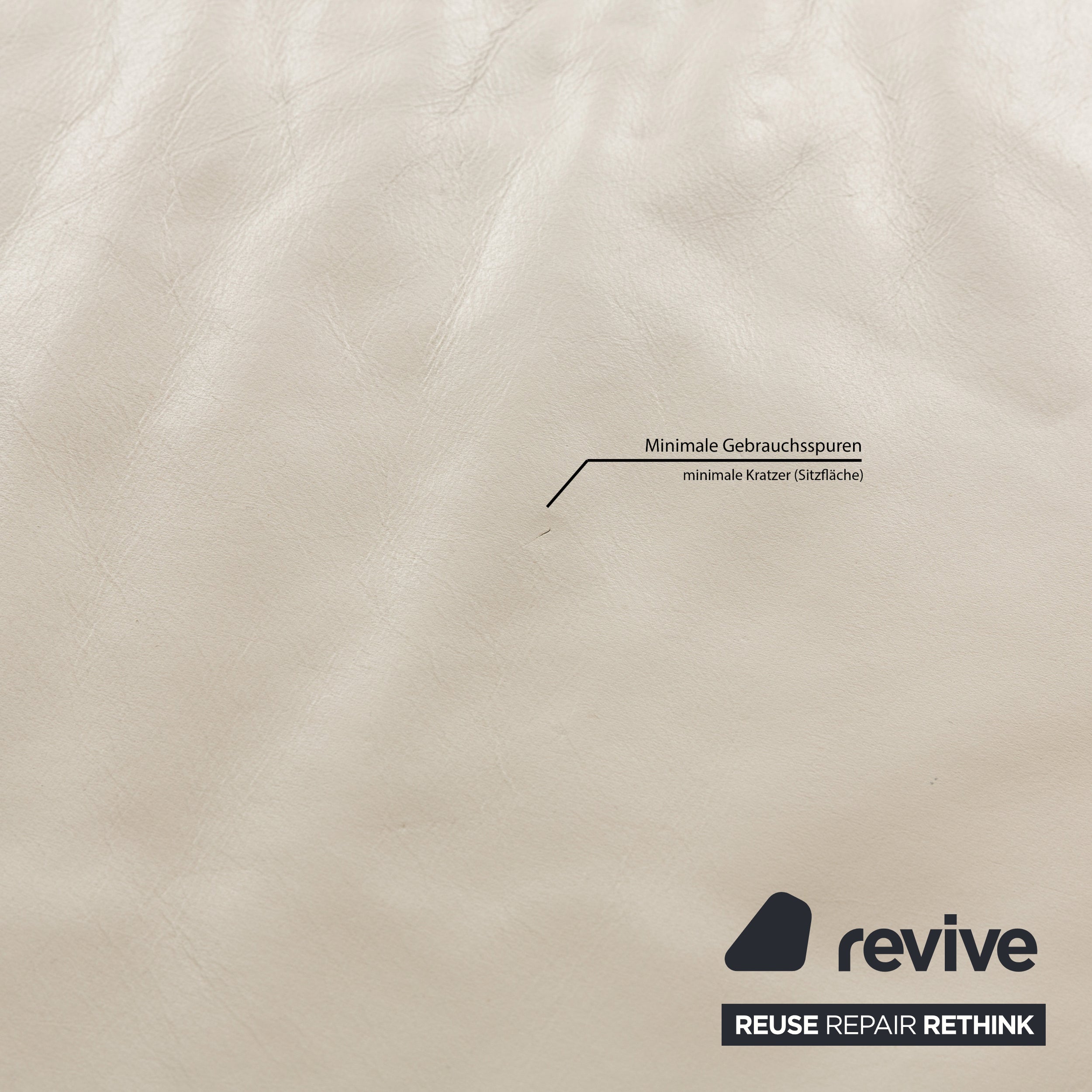 Canapé trois places en cuir blanc crème Koinor Volare à fonction manuelle