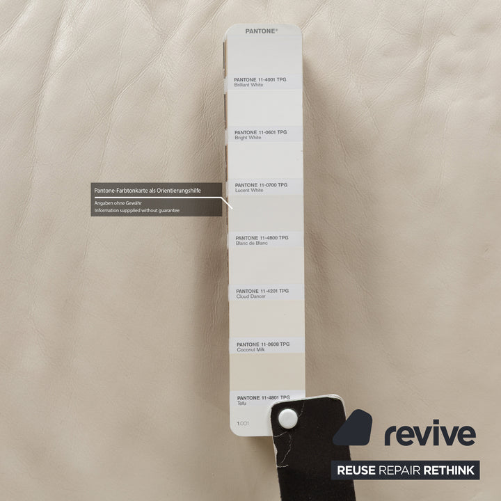 Koinor Volare Leather Three-Seater White Cream Manual Function Sofa Couch