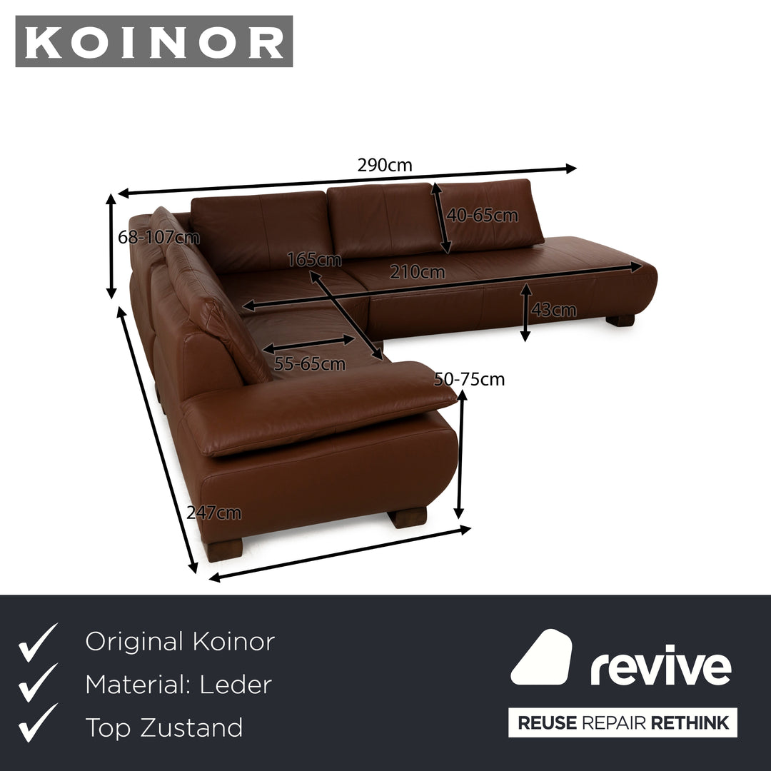 Koinor Volare Leder Ecksofa Braun manuelle Funktion Sofa Couch