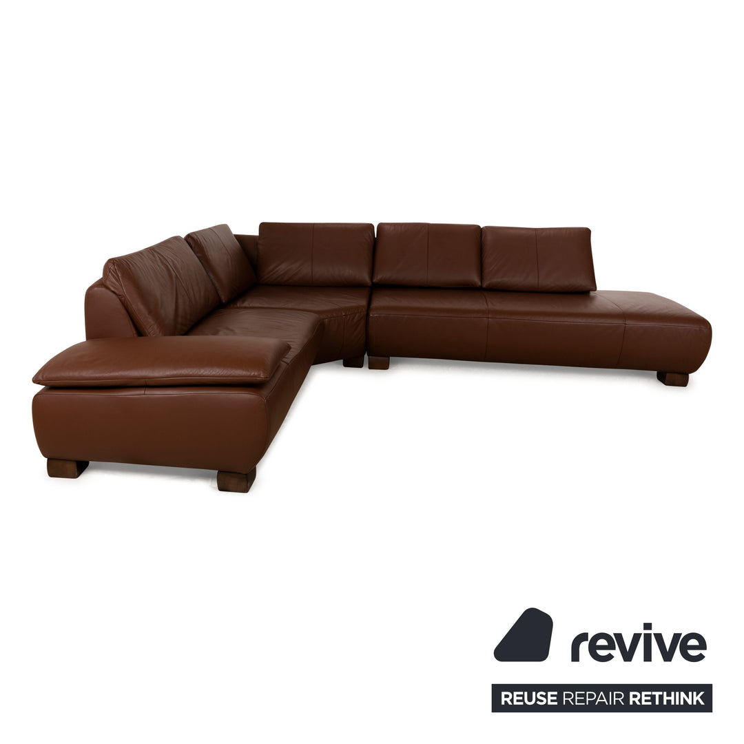 Koinor Volare Leder Ecksofa Braun manuelle Funktion Sofa Couch