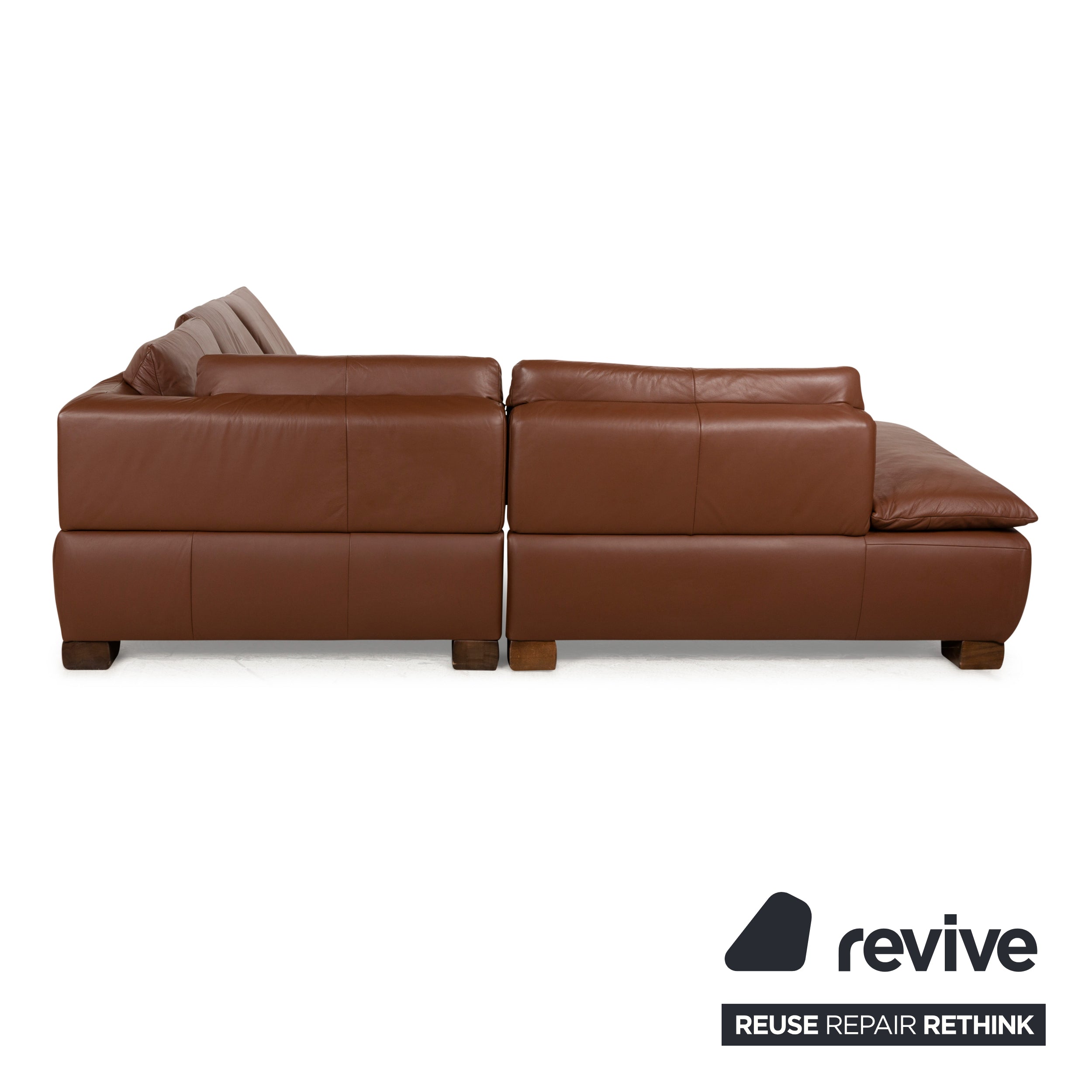 Koinor Volare Leather Corner Sofa Brown Manual Function Sofa Couch