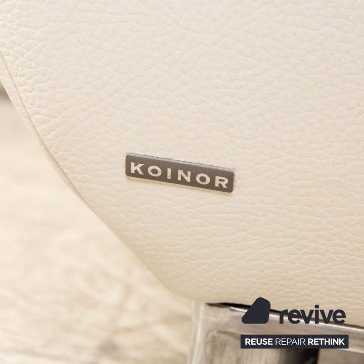 Koinor Volare Leder Ecksofa Creme manuelle Funktion Recamiere links