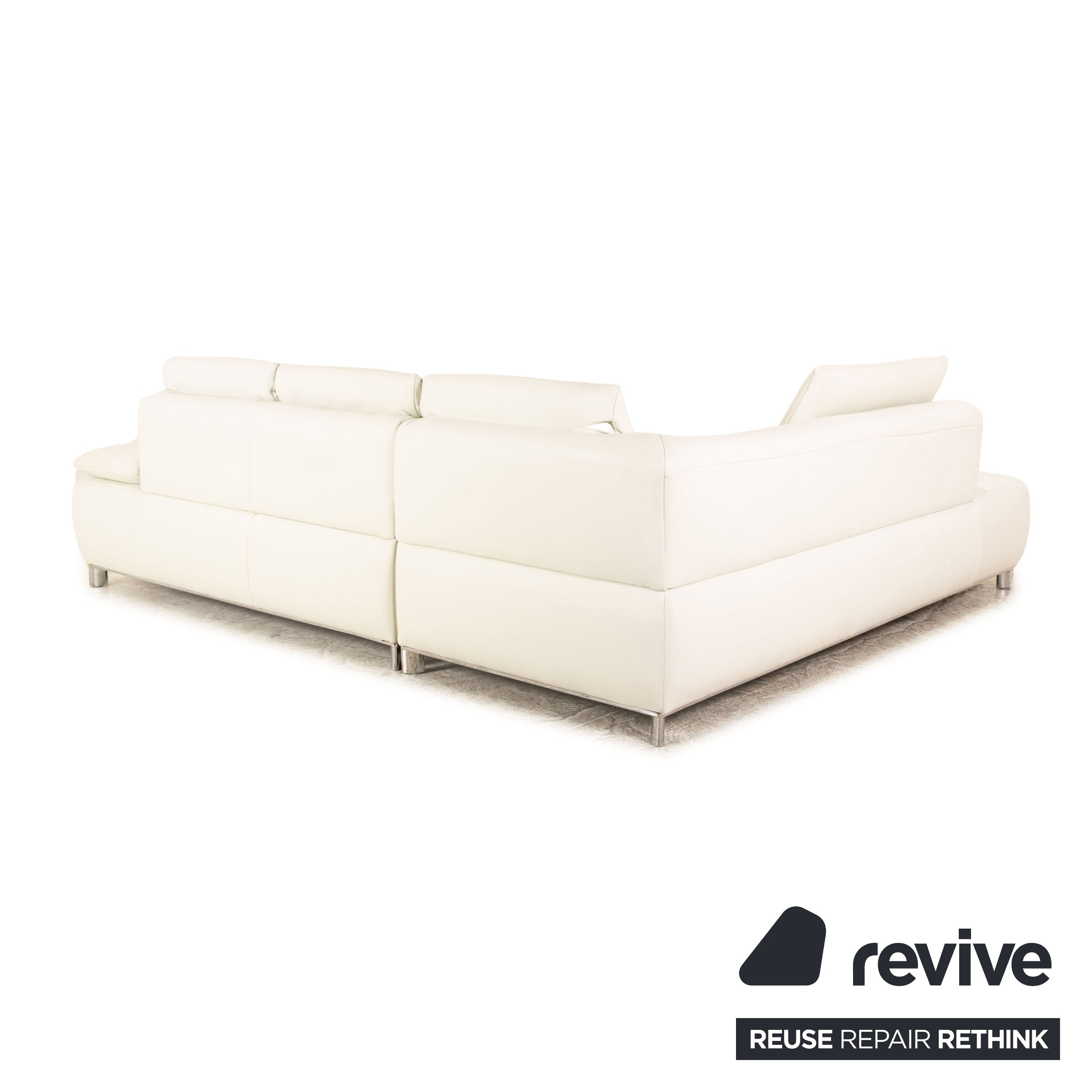 Koinor Volare Leder Ecksofa Creme manuelle Funktion Recamiere links