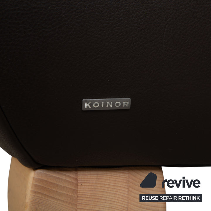 Koinor Volare Leather Corner Sofa Dark Brown Manual Function Sofa Couch