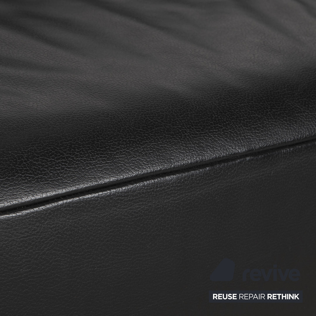 Canapé d'angle en cuir noir Koinor Volare à réglage manuel