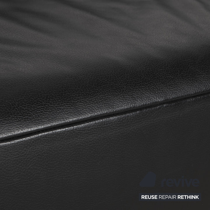 Canapé d'angle en cuir noir Koinor Volare à réglage manuel