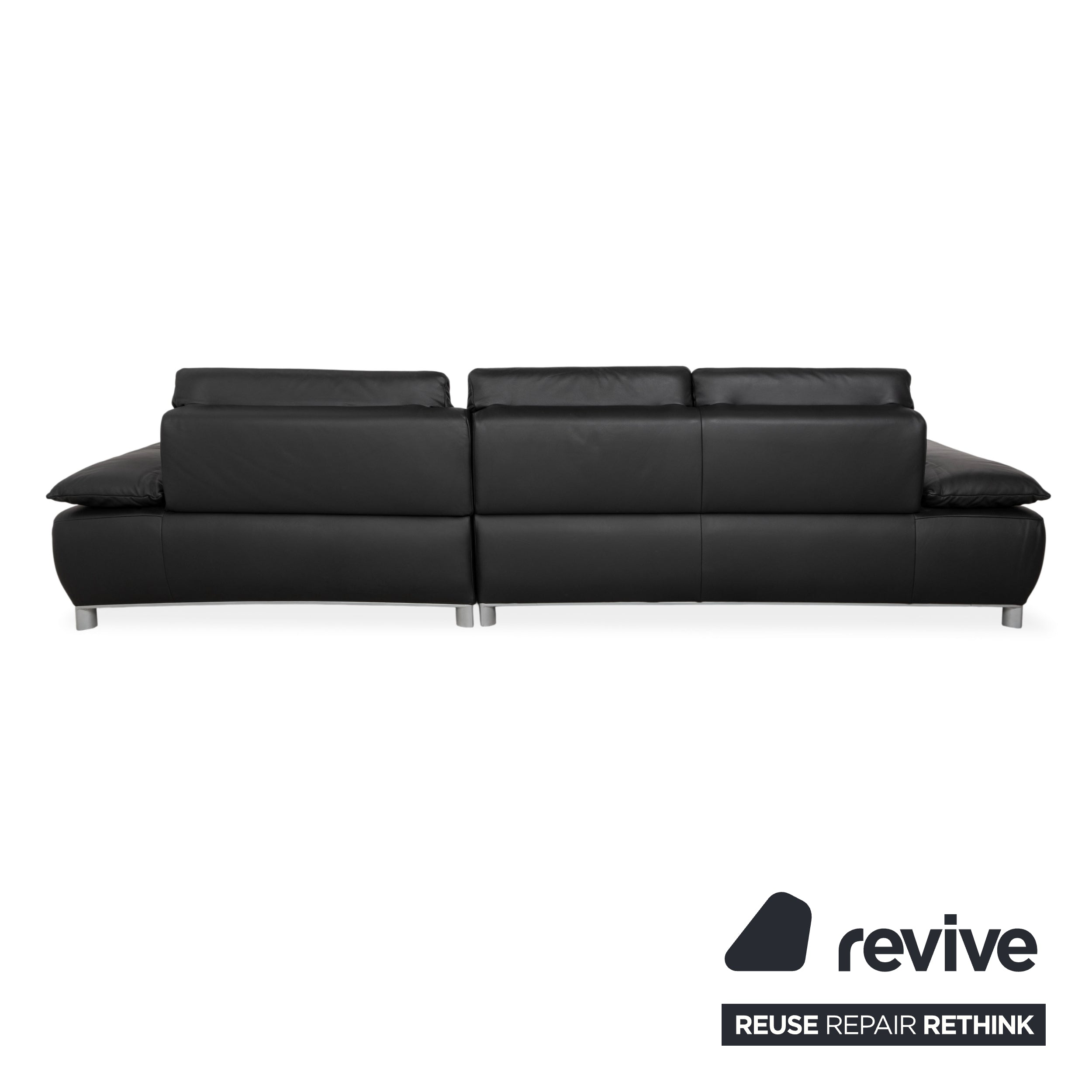 Koinor Volare Leder Ecksofa Schwarz manuelle Funktion Sofa Couch