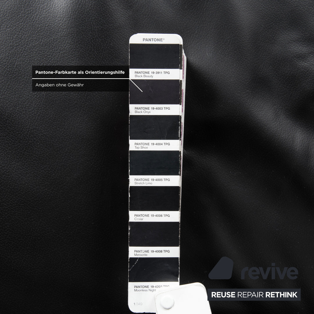 Canapé d'angle en cuir noir Koinor Volare à réglage manuel