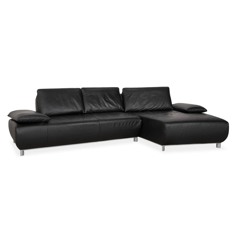 Koinor Volare Leder Ecksofa Schwarz manuelle Funktion Sofa Couch