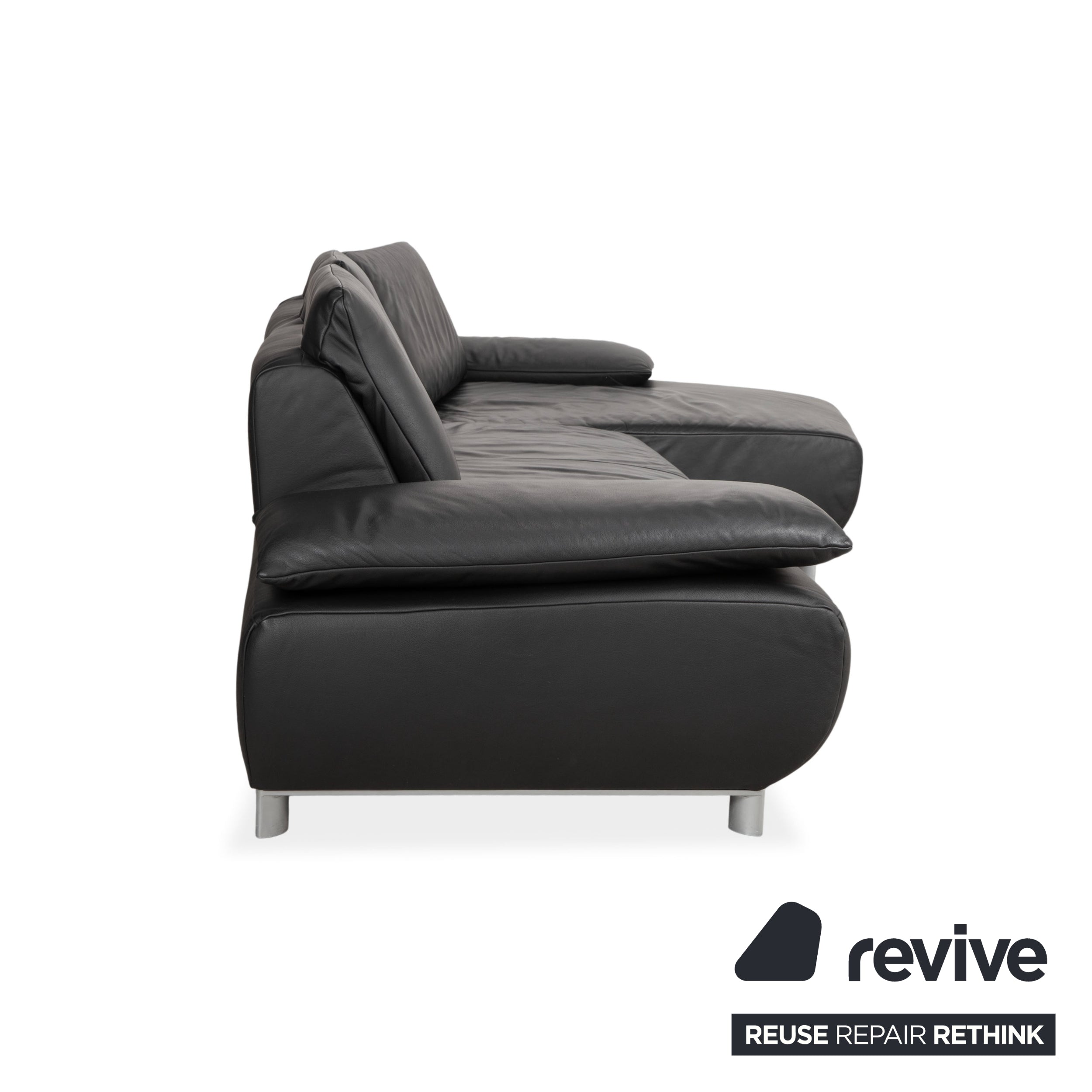 Koinor Volare Leder Ecksofa Schwarz manuelle Funktion Sofa Couch