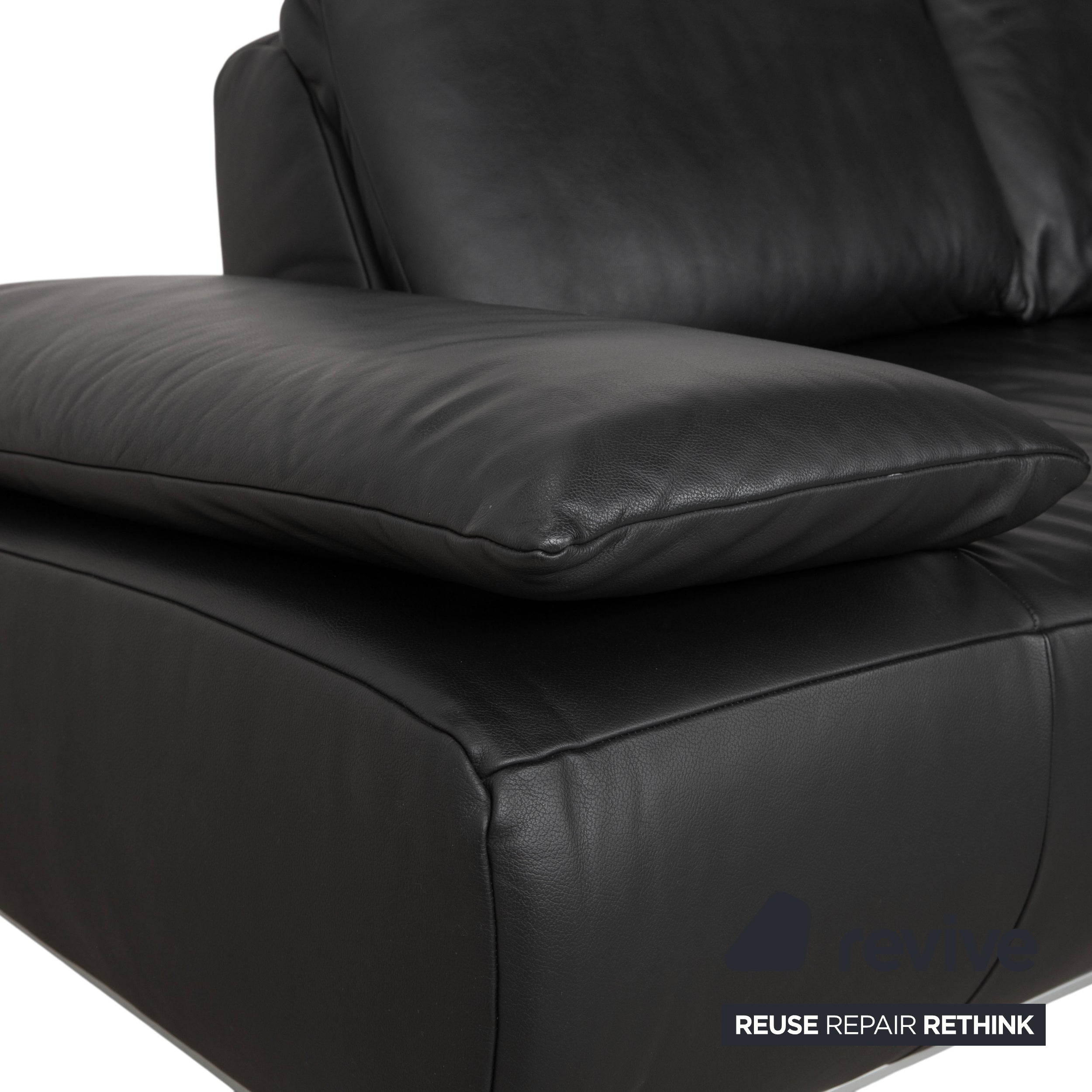 Koinor Volare Leder Ecksofa Schwarz manuelle Funktion Sofa Couch