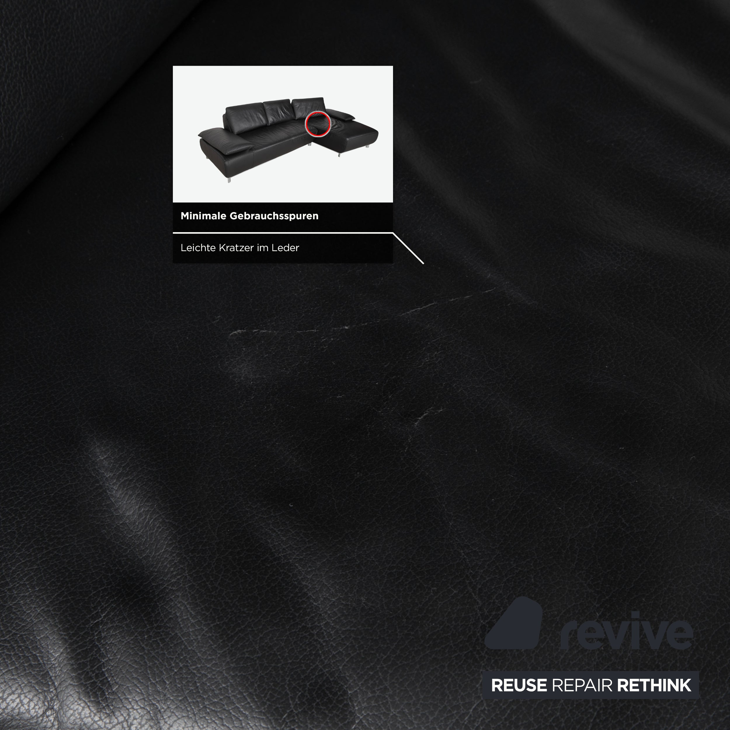 Koinor Volare Leder Ecksofa Schwarz manuelle Funktion Sofa Couch