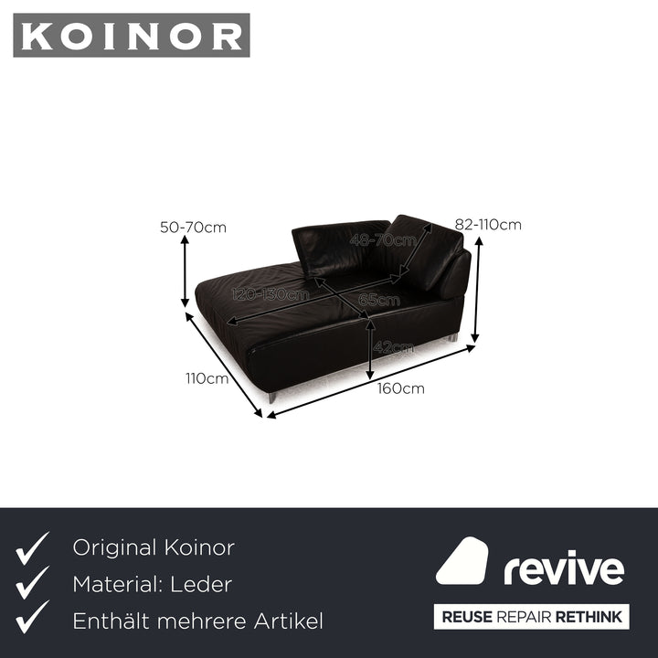 Koinor Volare Leder Garnitur Schwarz