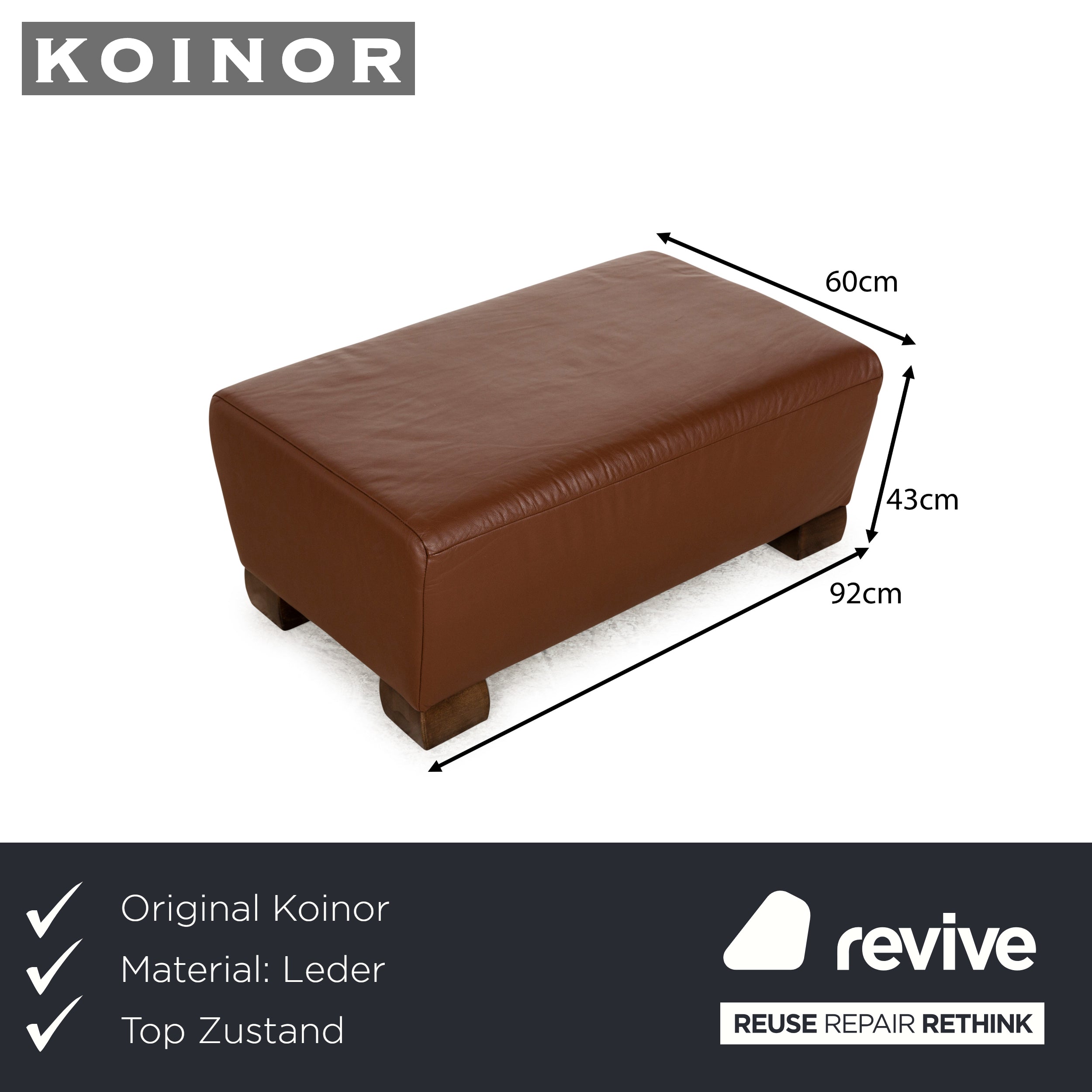 Koinor Volare Leather Stool Brown