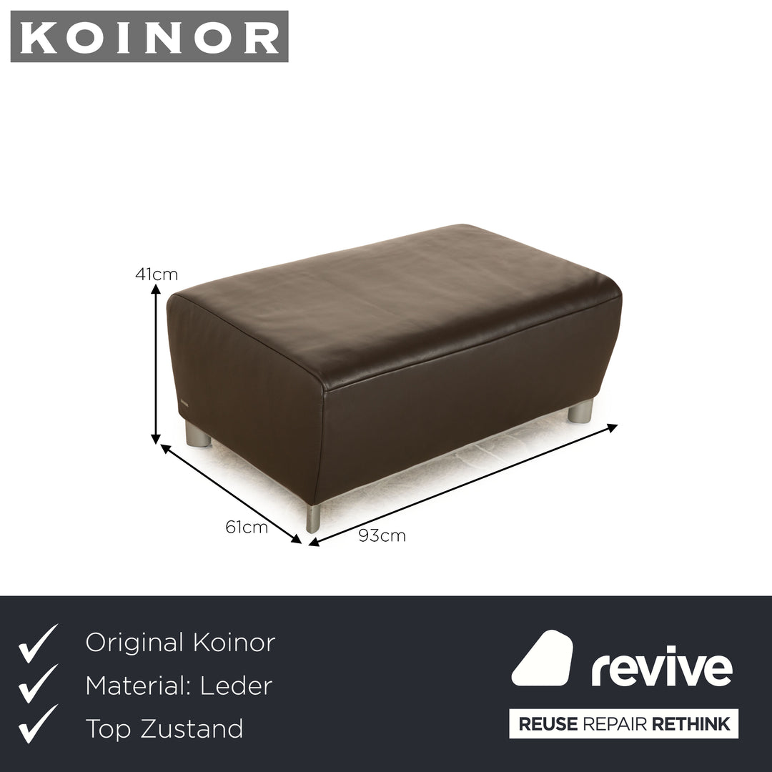 Koinor Volare Leather Stool Dark Brown