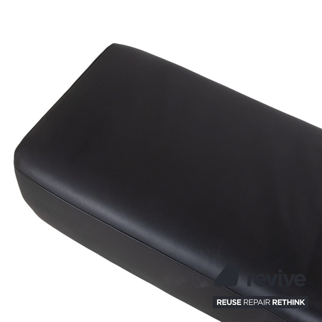 Koinor Volare Élégant Pouf en Cuir Noir Intemporel