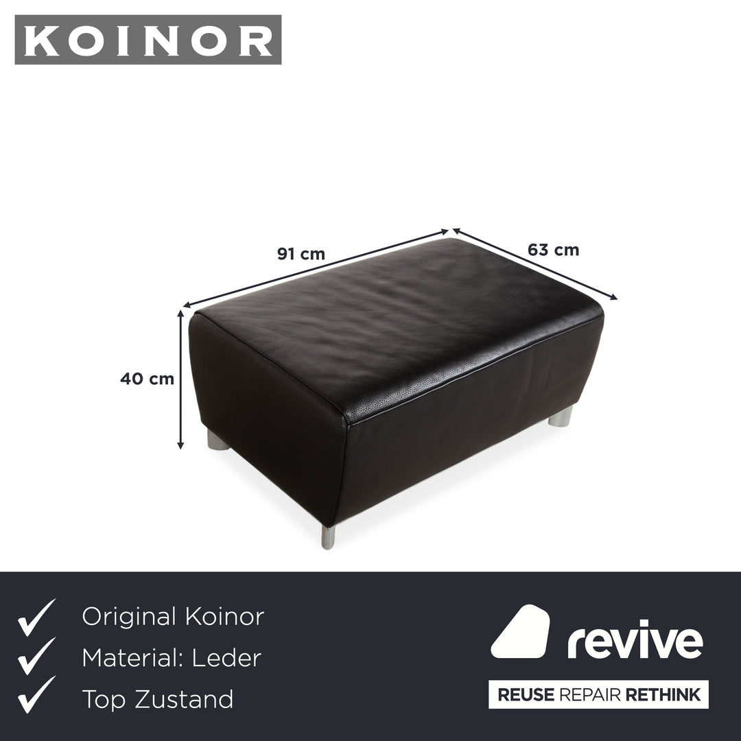Koinor Volare Leather Stool Black