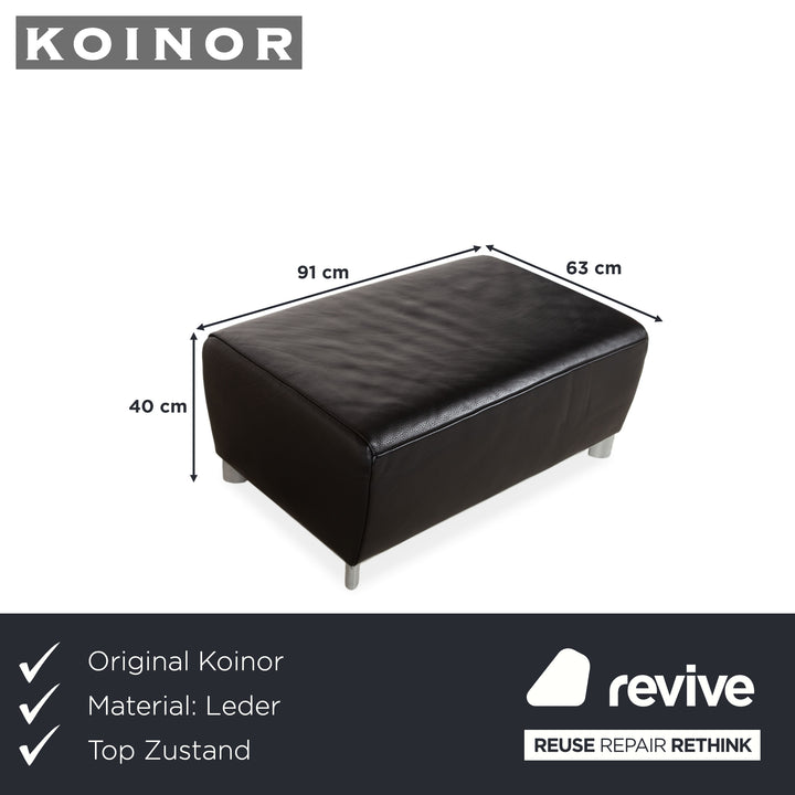 Koinor Volare Leather Stool Black