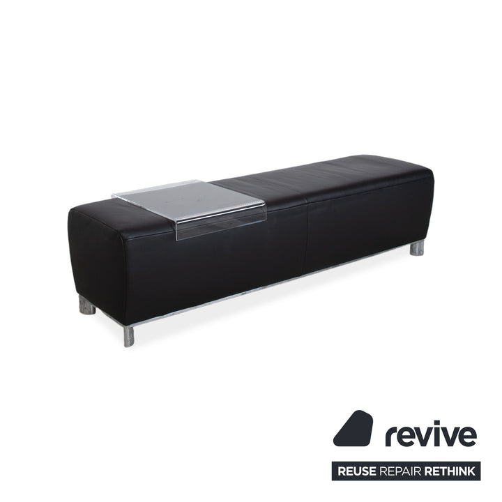 Koinor Volare Élégant Pouf en Cuir Noir Intemporel