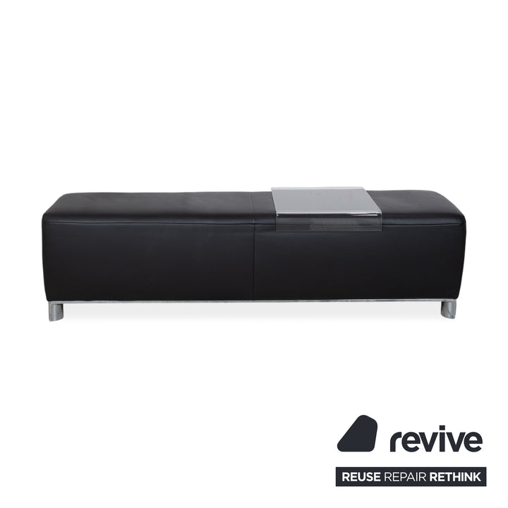 Koinor Volare Élégant Pouf en Cuir Noir Intemporel