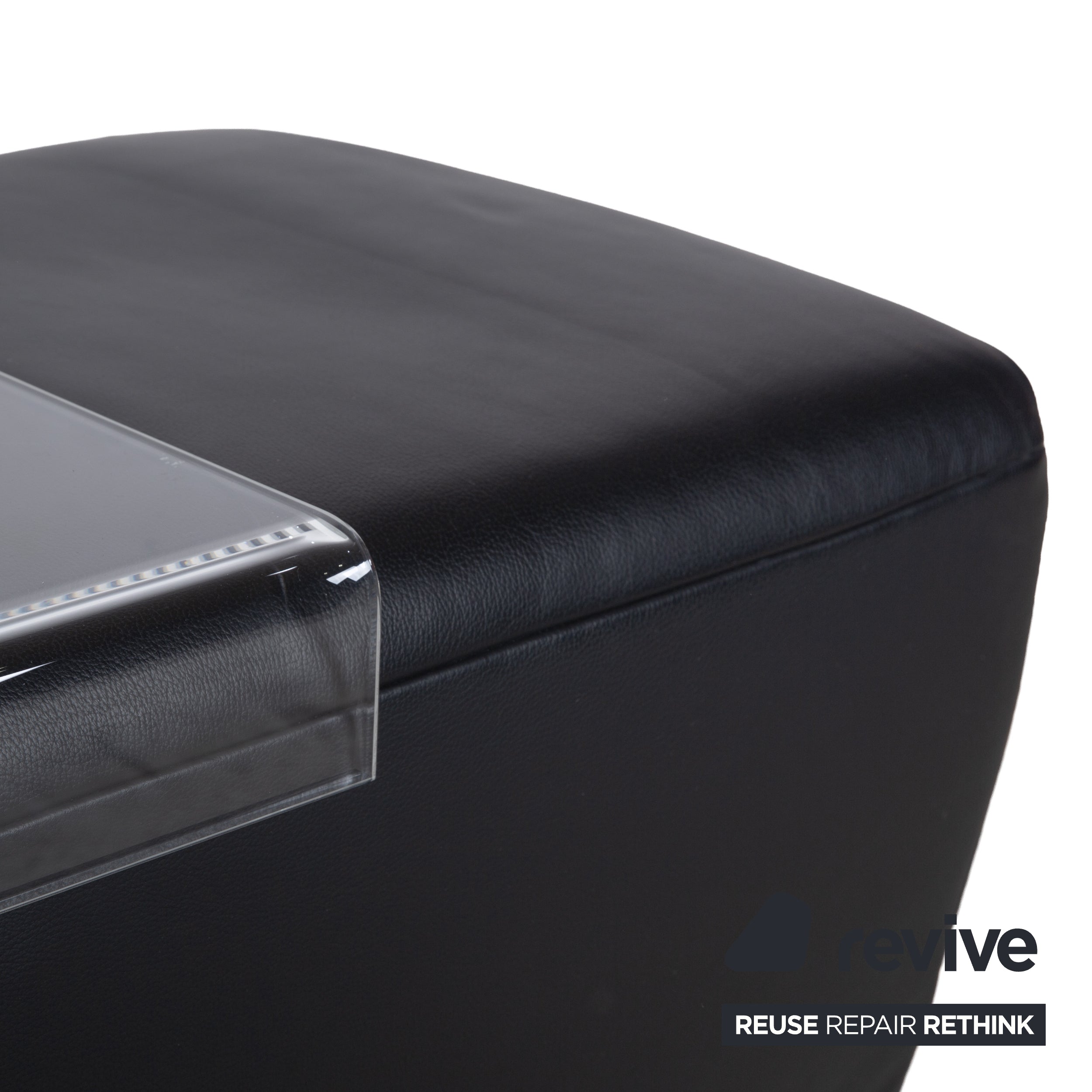 Koinor Volare Elegant Leather Stool in Timeless Black