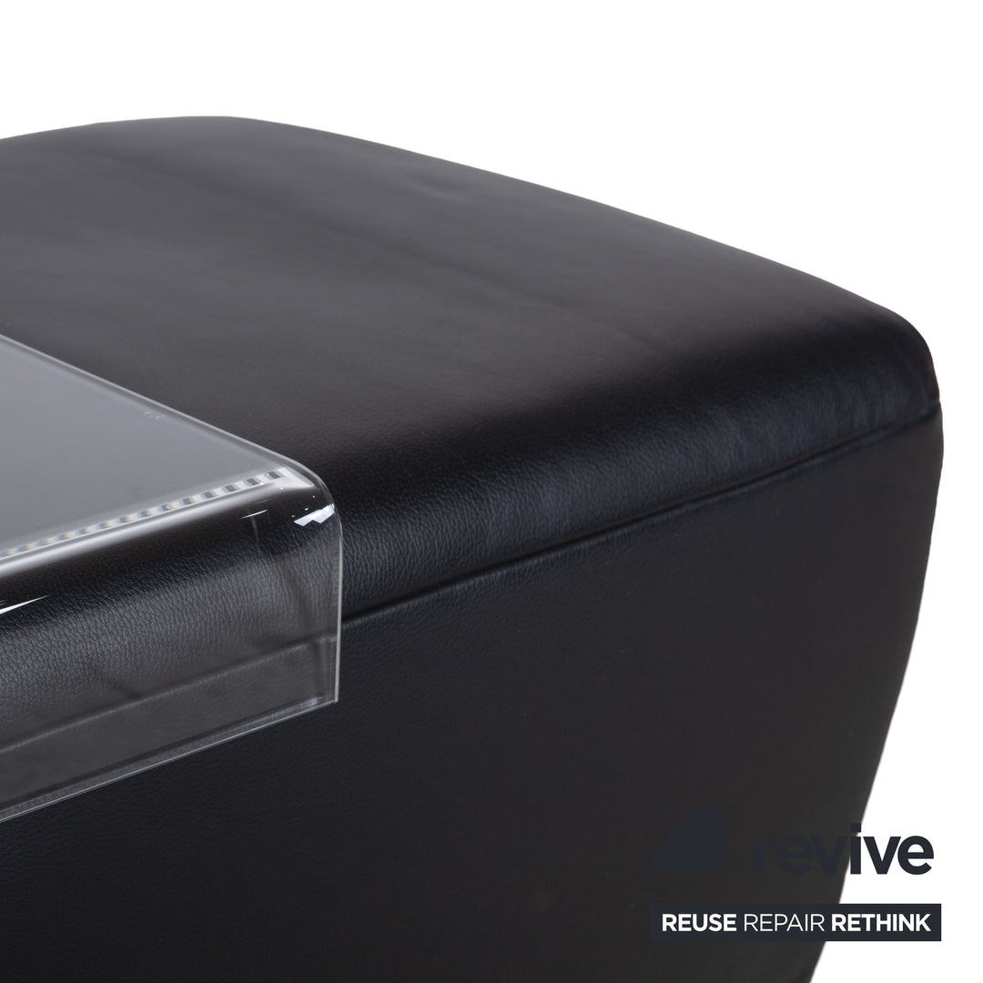 Koinor Volare Élégant Pouf en Cuir Noir Intemporel