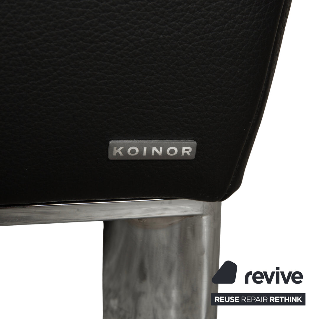 Koinor Volare Leather Stool Black