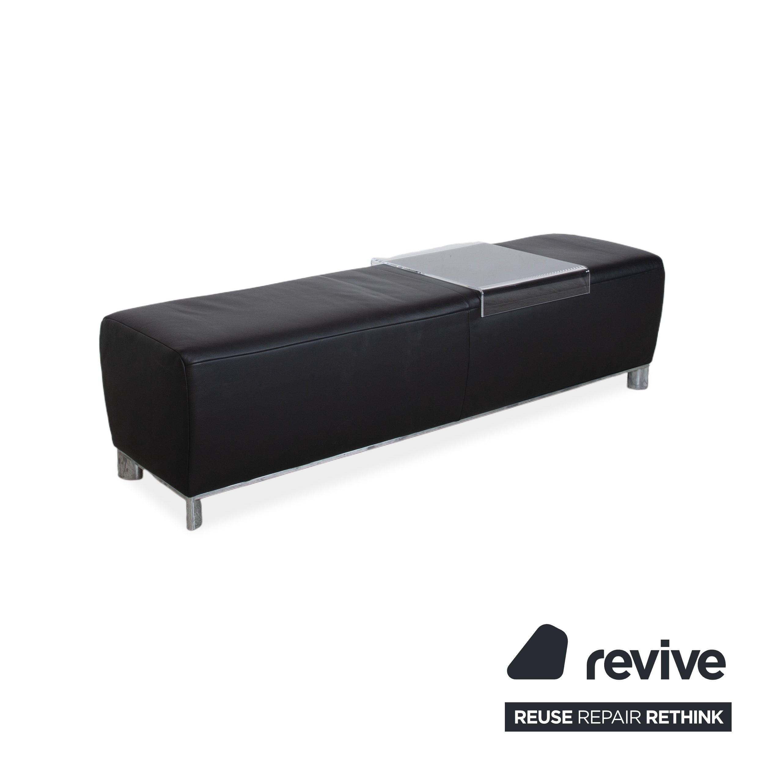 Koinor Volare Elegant Leather Stool in Timeless Black