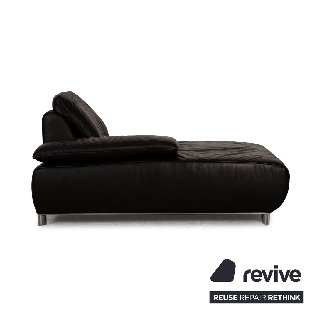 Koinor Volare Chaise Longue en Cuir Noir