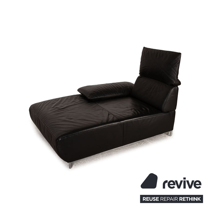 Koinor Volare Chaise Longue en Cuir Noir