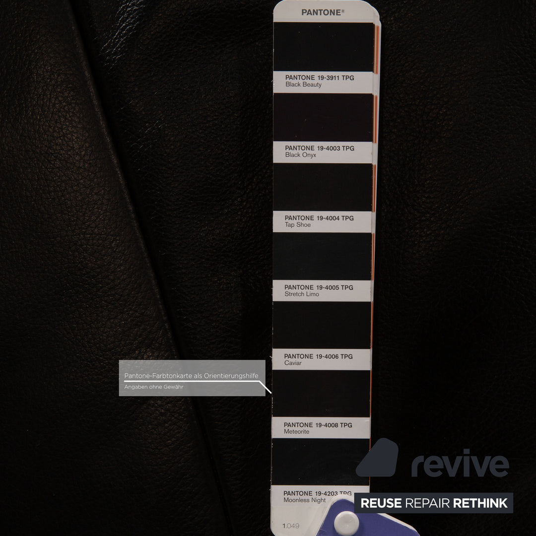 Koinor Volare Chaise Longue en Cuir Noir