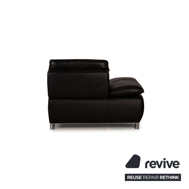 Koinor Volare Chaise Longue en Cuir Noir