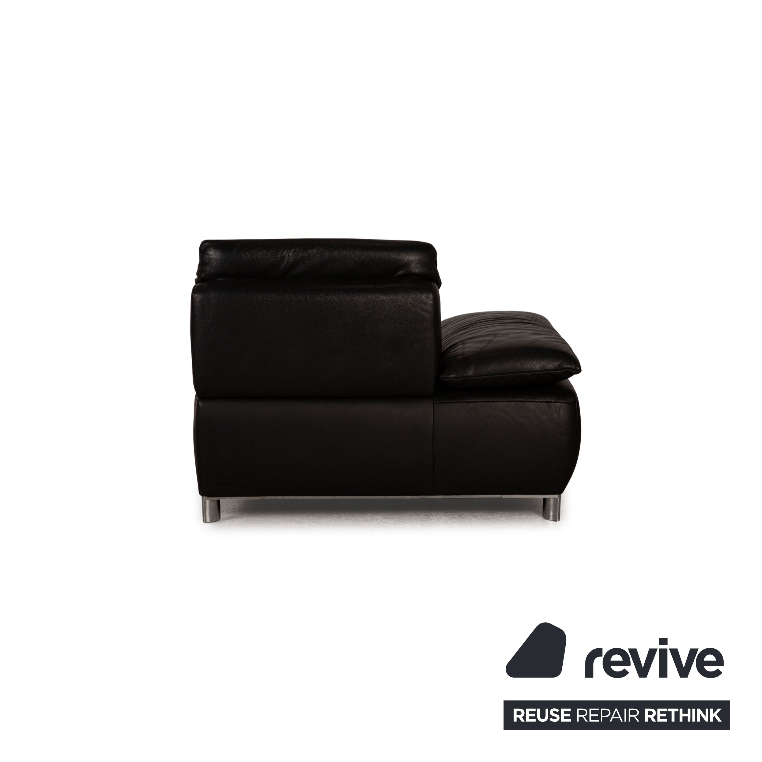 Koinor Volare Chaise Longue en Cuir Noir