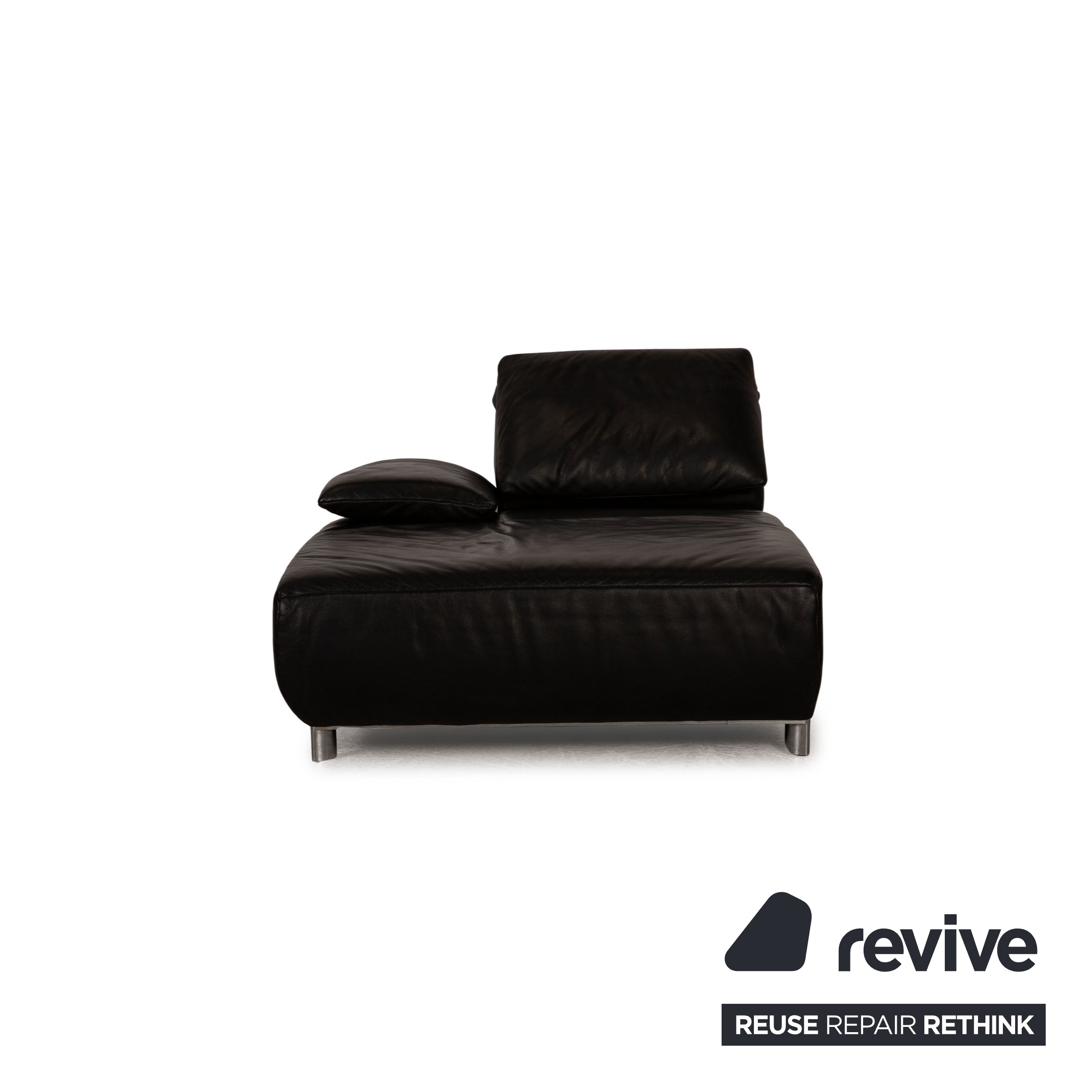 Koinor Volare Chaise Longue en Cuir Noir