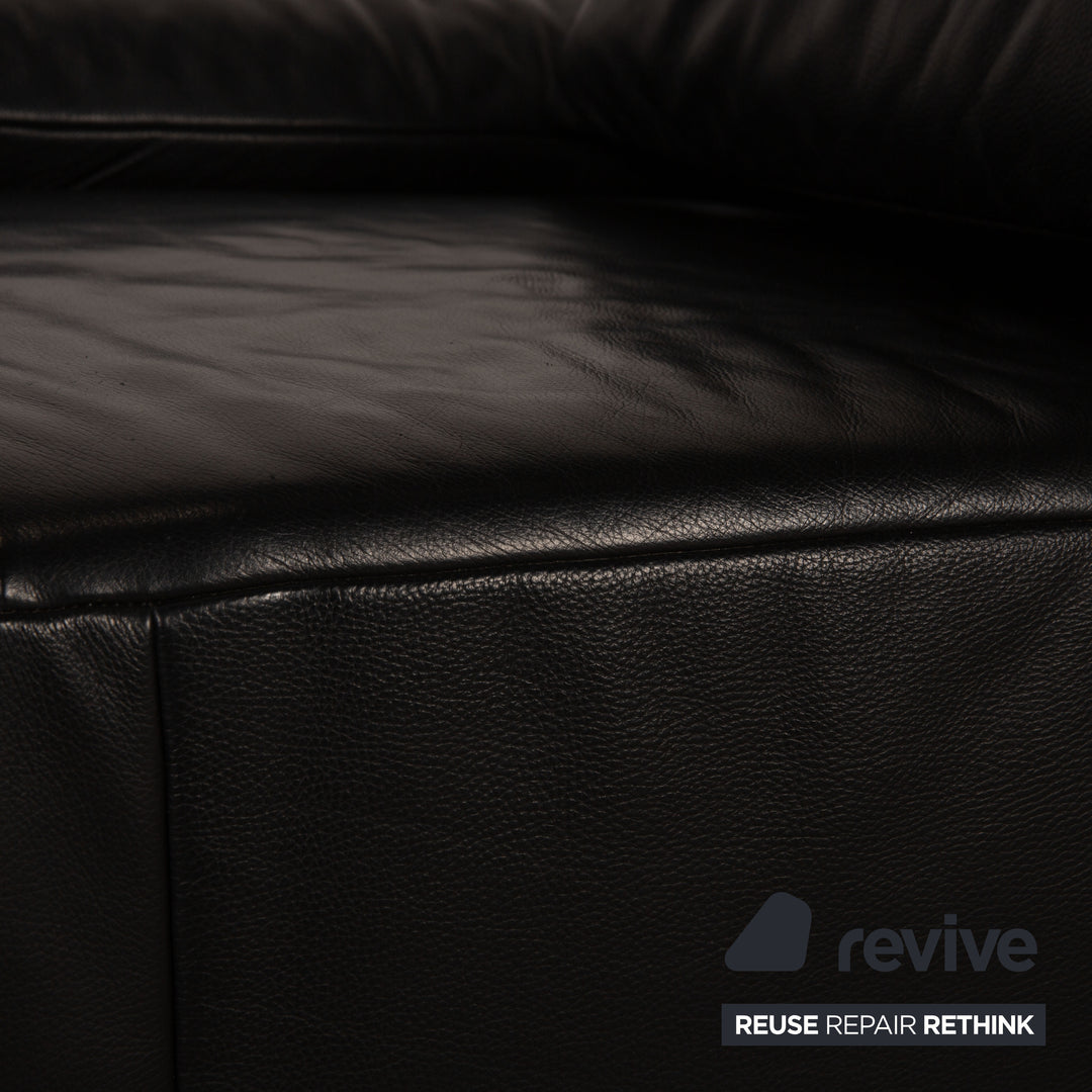 Koinor Volare Chaise Longue en Cuir Noir