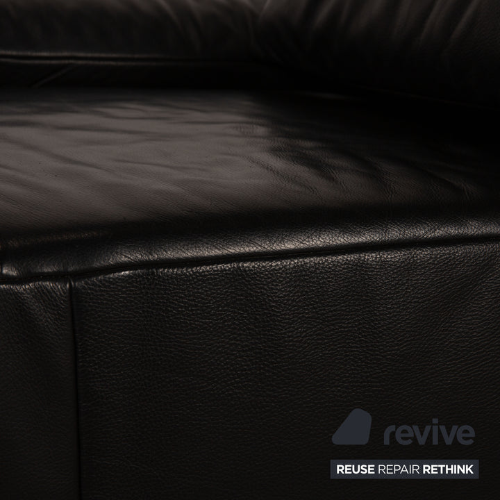 Koinor Volare Chaise Longue en Cuir Noir