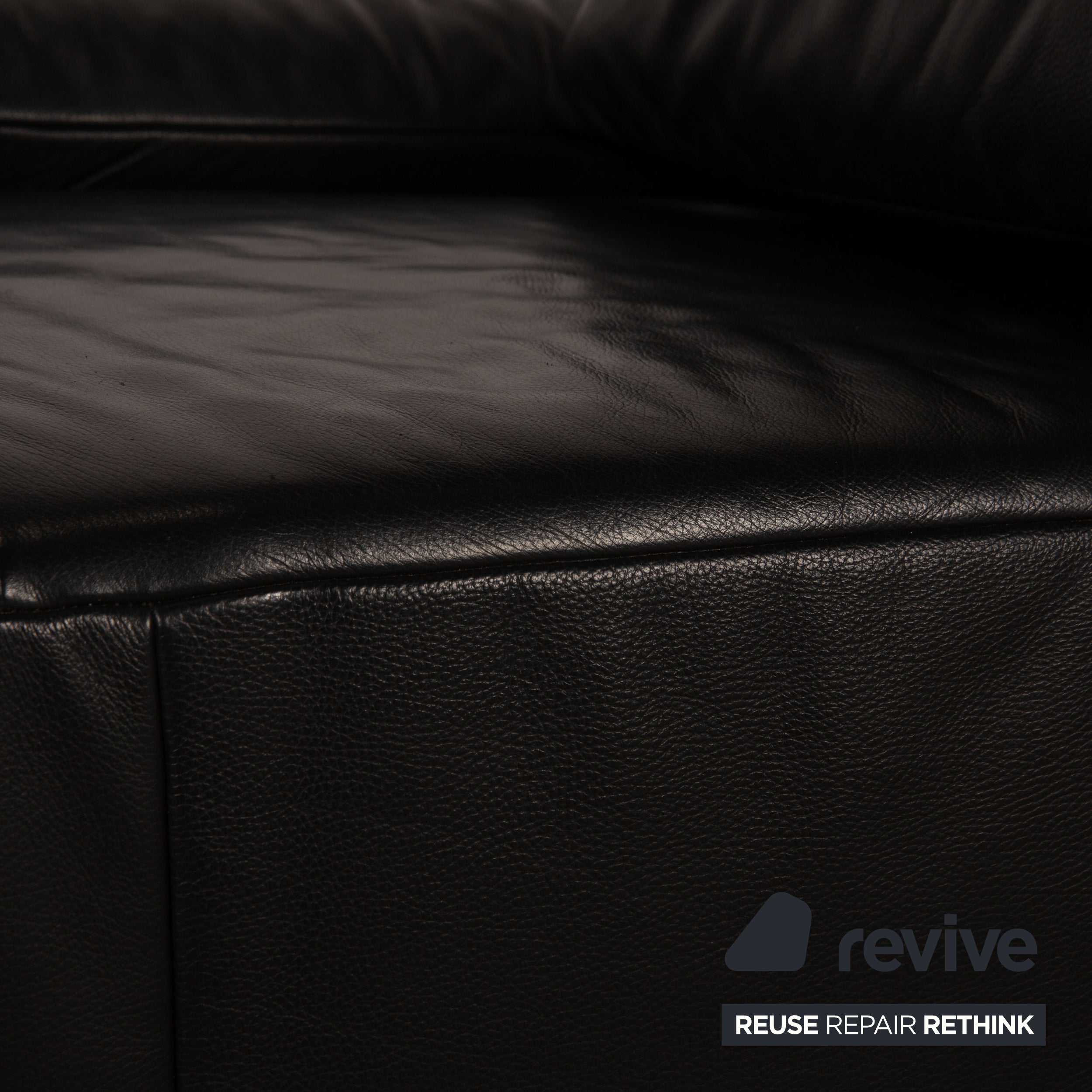 Koinor Volare Chaise Longue en Cuir Noir