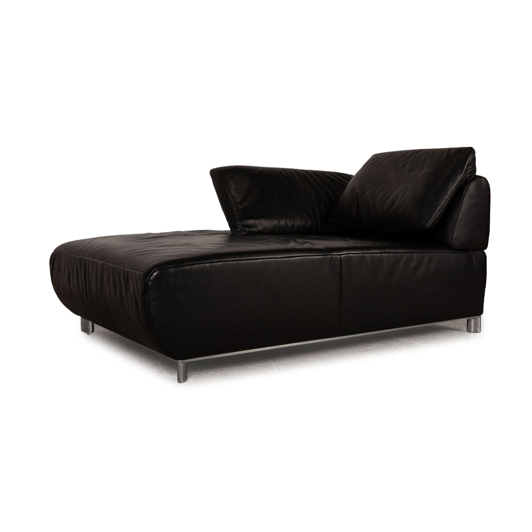 Koinor Volare Chaise Longue en Cuir Noir