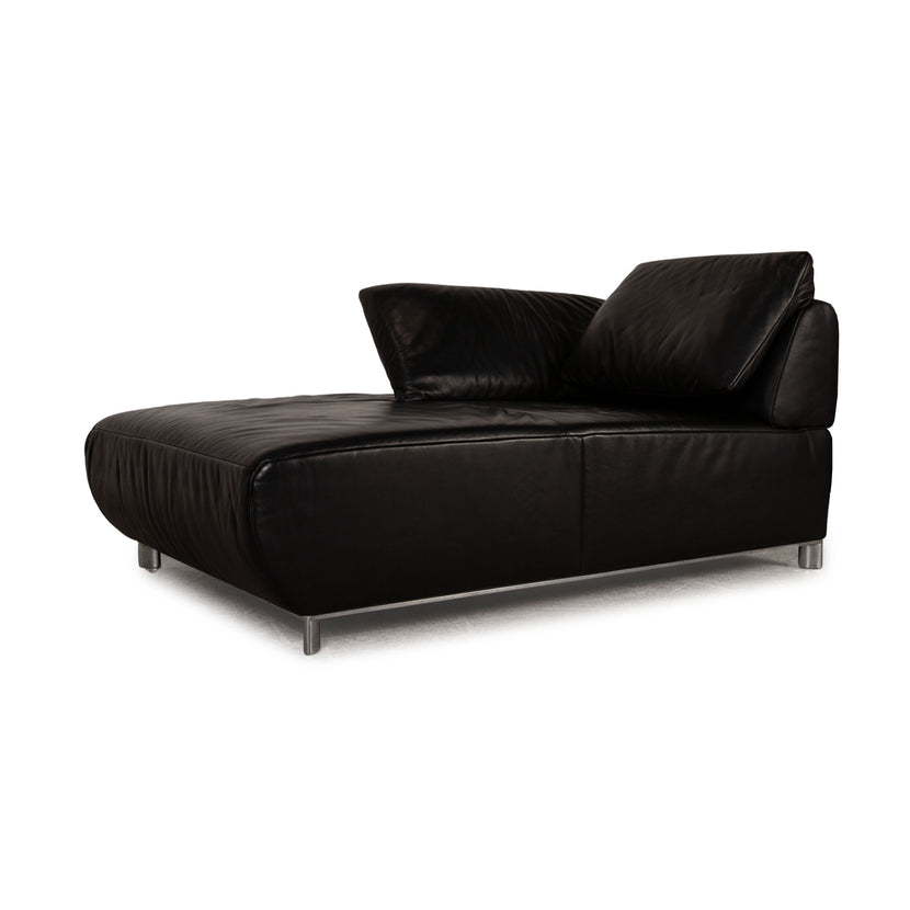 Koinor Volare Chaise Longue en Cuir Noir