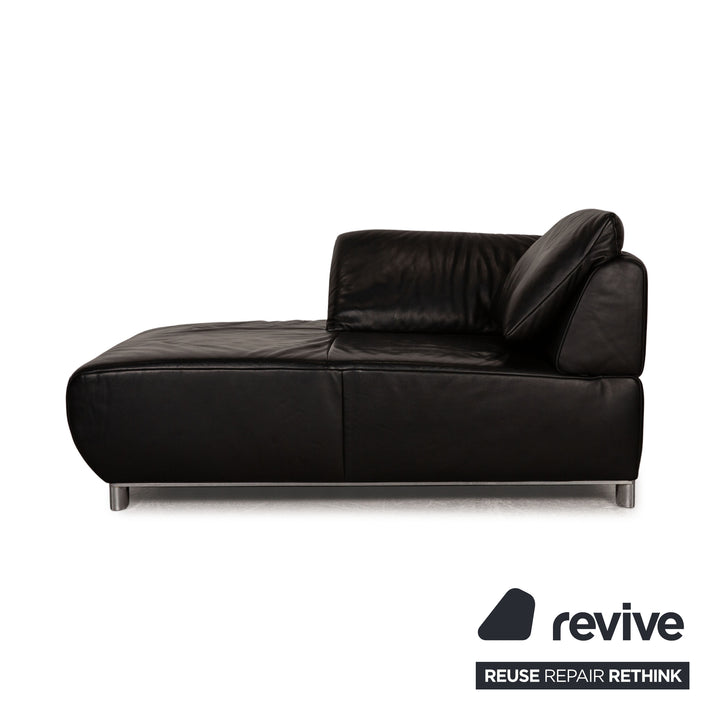 Koinor Volare Chaise Longue en Cuir Noir