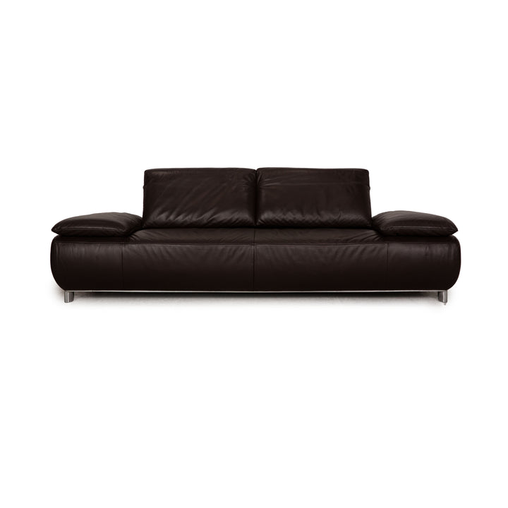 Koinor Volare Leather Sofa Brown Dark Brown Three Seater Function Couch