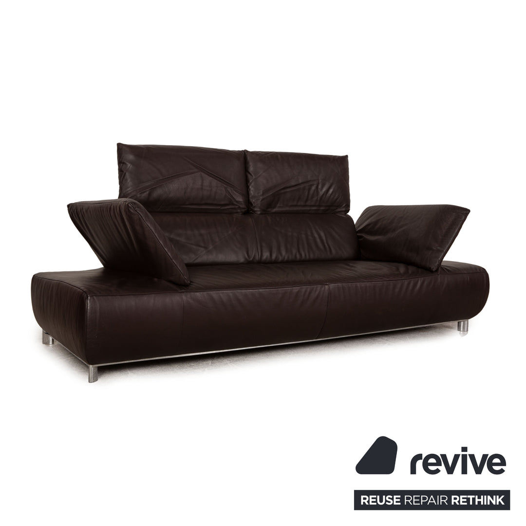 Koinor Volare Leather Sofa Brown Dark Brown Three Seater Function Couch